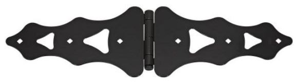Stanley 179192 Ornamental Strap Hinge, 10", Black