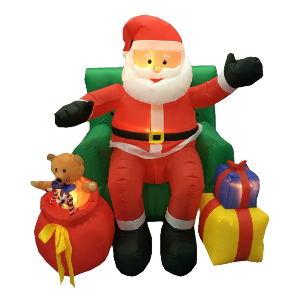 Santas Forest 90416 Christmas Inflatable Santa In A Chair, 5 Ft