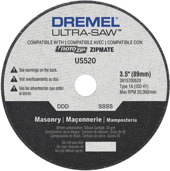 Dremel US520-01 Ultra-Saw Masonry Cutting Wheel, 3.5"