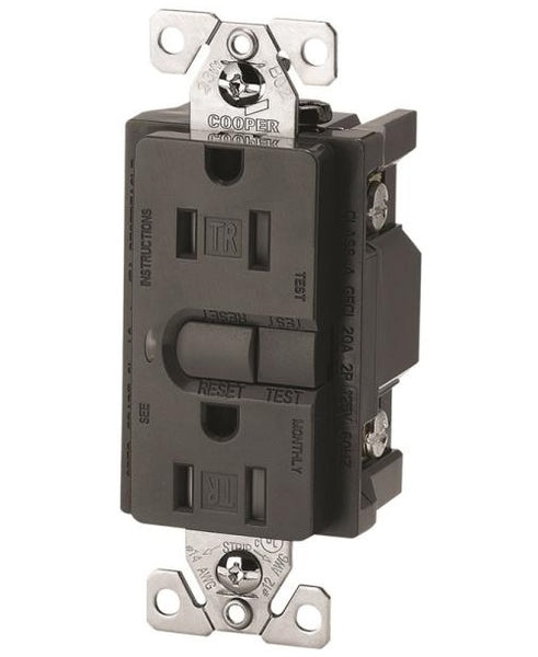 Cooper Wiring 9566TRSSG Aspire GFCI Receptacle, 15 Amp, Silver Granite