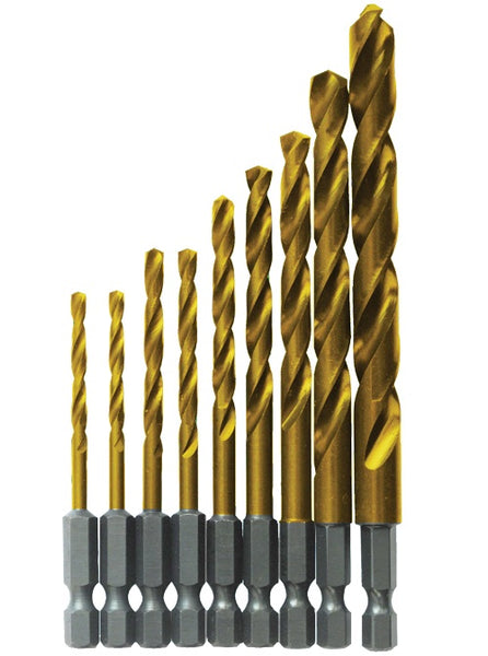 Bosch TI9IM Impact Tough Titanium Drill Bit Set, 9 Piece