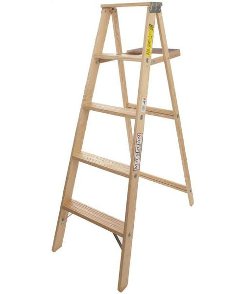 Michigan 1100-05 Pine Step Ladder, Wood, 5'
