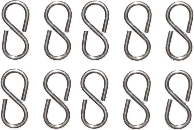 Prosource LR-377-PS Steel Closed S-Hooks, Bright Zinc, 16 Lb, 1-1/8"