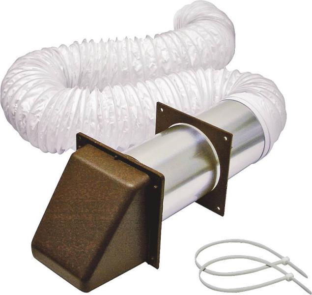 Lambro 207B Flexible Vinyl Vent Kit, 4" x 8', Brown
