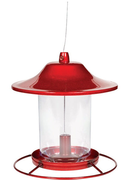 Perky-Pet 312R Red Sparkle Panorama Bird Feeder, 2 lbs Capacity