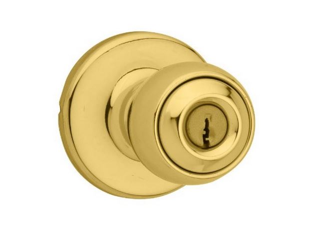 Kwikset 400P 3 SMT K3 Polo Keyed Entry Knob, Polished Brass