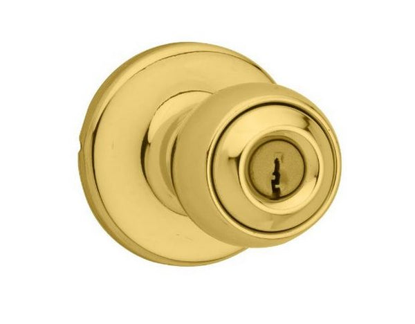 Kwikset 400P 3 SMT K3 Polo Keyed Entry Knob, Polished Brass