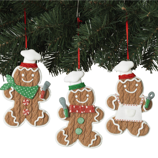 Worldwide Sourcing 2429250 Gingerbread Man Christmas Ornaments, 4.3 In