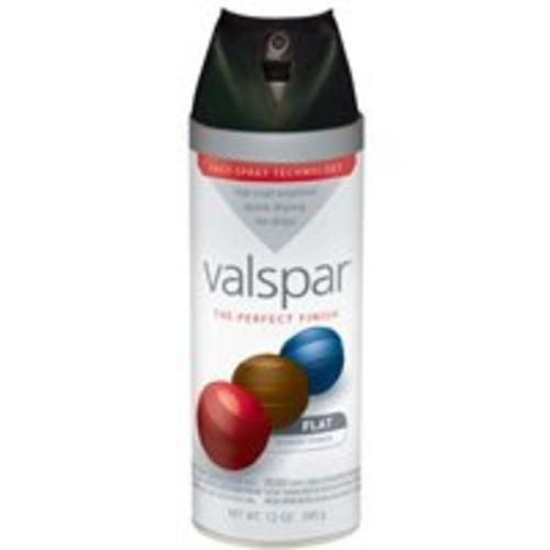 Valspar 85050 Enamel Multi-Surface Spray Paint, Black Flat, 12 Oz.