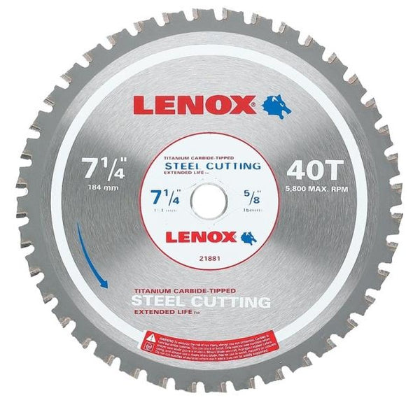 Lenox 21894KST714040CT Circular Saw Blade, 7-1/4" Dia, 40 Teeth