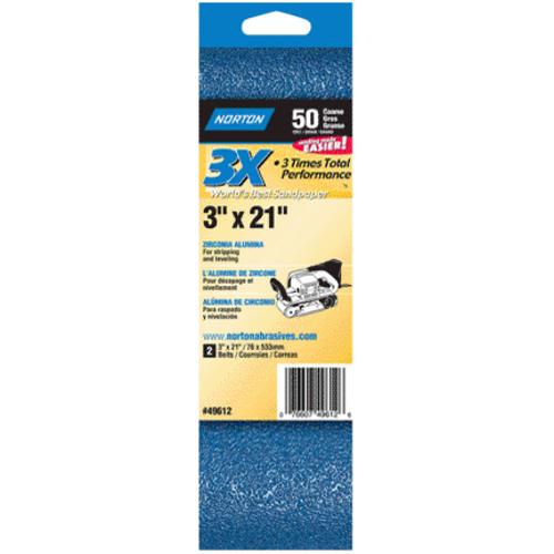 Norton 03999 High Performance Sanding Belt, 50 Grit, 3" x 24"