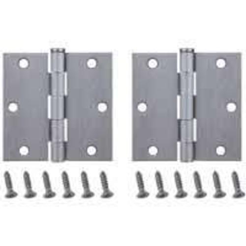 Mintcraft BH-202SC Square Corner Door Hinge, 3-1/2" x 3-1/2", Satin Chrome