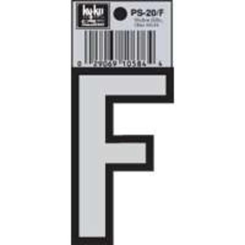 Hy-Ko PS-20/F Vinyl lettering Reflective House Letter F, Size 3-1/4"