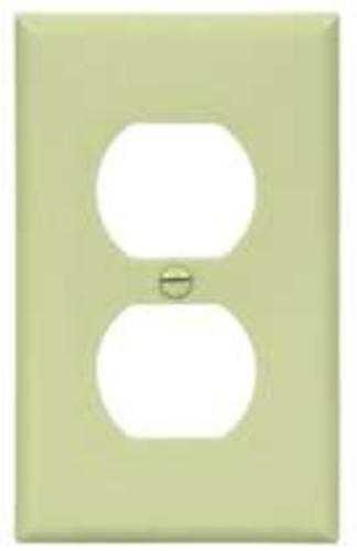 Cooper Wiring 5132A Standard Size 1-Gang Duplex Nylon Receptacle, Almond Finish, Flush fitting
