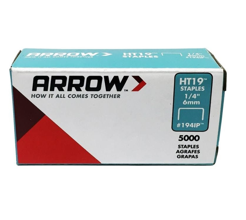 Arrow 194IP Crown Staple, 1/4",Steel