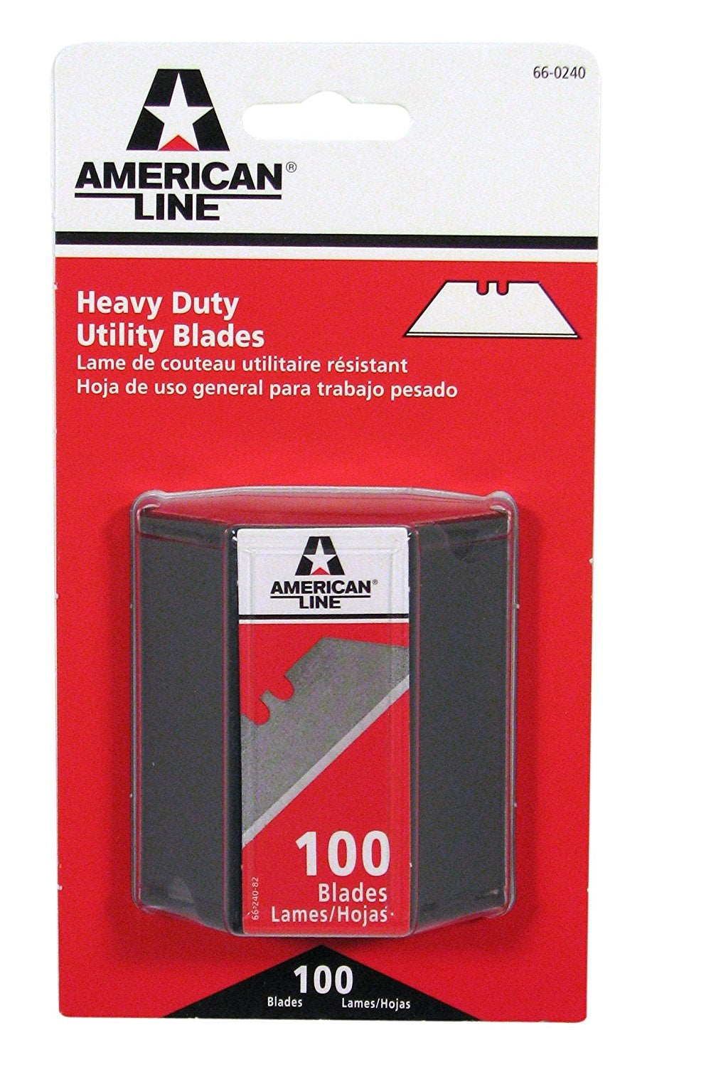 American Safety Razor 66-0240-0000 Heavy-Duty 2-Notch Utility Knife Blades Economy Dispencer