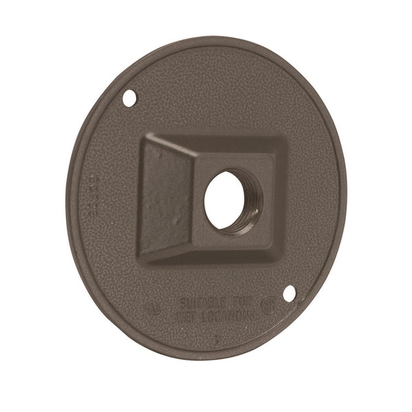 Hubbell 5193-7 Round Cluster Cover, 4-1/8 Inch, Bronze