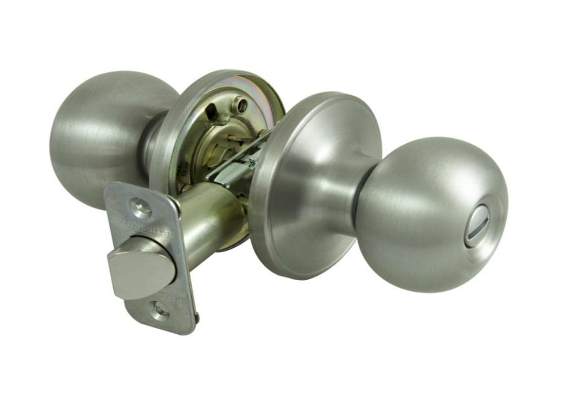Prosource T9610BRA4V Privacy Knob Lockset, Stainless Steel