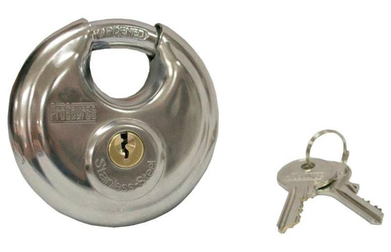 ProSource YB0070 Shielded Security Padlock, Stainless Steel, Silver, 1-3/4"