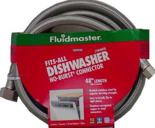 Fluidmaster 1W48CU Fits-All Dishwasher Connector Braided, 48"