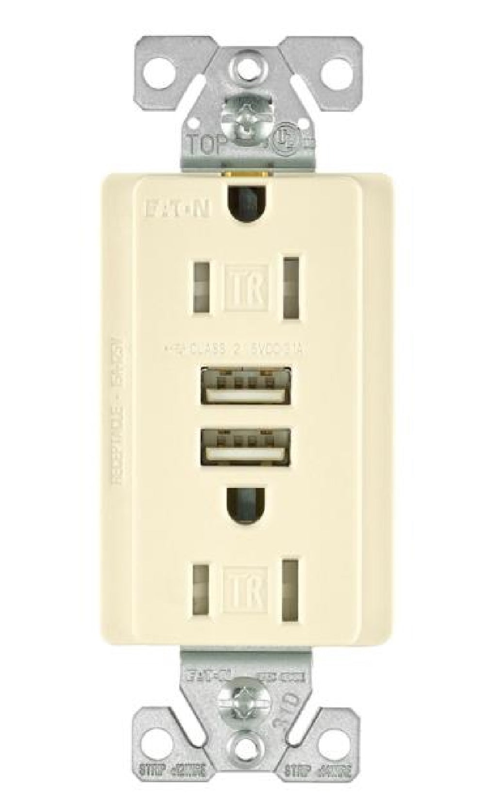 Cooper Wiring TR7755LA-K Combination USB Charger With TR Duplex Receptacle, Light Almond