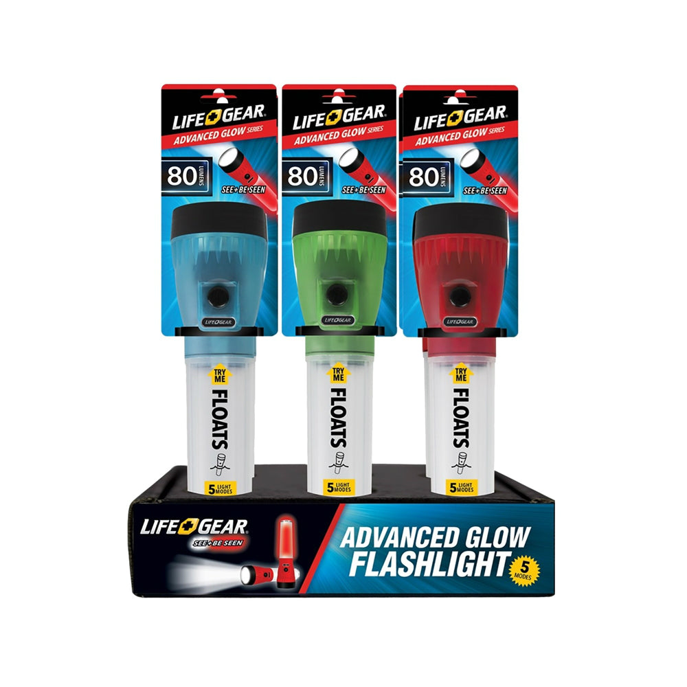 Life+Gear 41-3732 4 in 1 LED Glow Flashlight with Storage, 80 Lumens