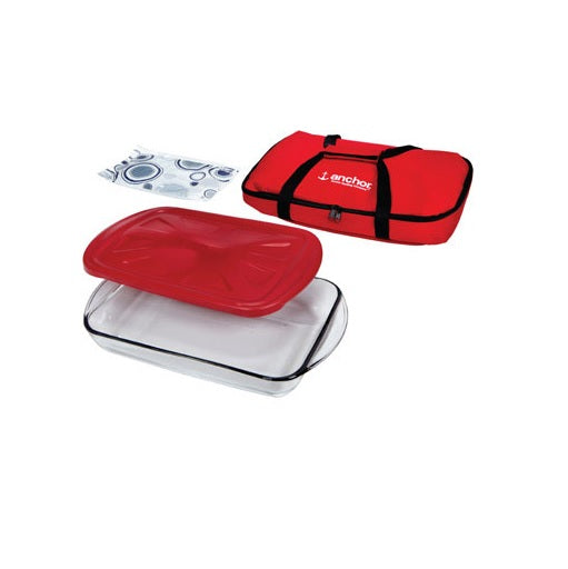 Anchor Hocking 91087 Portable 4 Piece Insulated Bake Ware Set, 9" x 13"