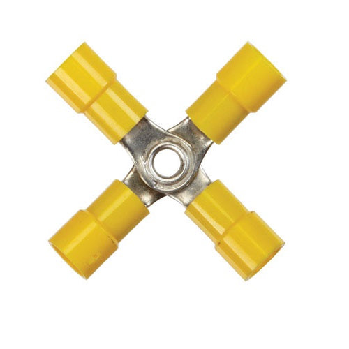 Jandorf 60819 Vinyl Insulated 4 Way Terminal Butt Splice, 12-10 Gauge AWG