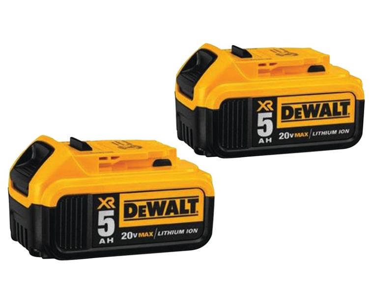 Dewalt DCB205-2 Lithium Li-Ion Battery, 20 V, 5 Ah, 2-Pack