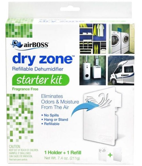 airBOSS 759.6 Dry Zone Refillable Dehumidifier Starter Kit, 7.4 Oz