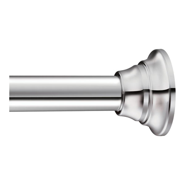 Moen TR1000CH Straight Decorative Tension Shower Rod, Stainless Steel, Chrome, 44" - 72"