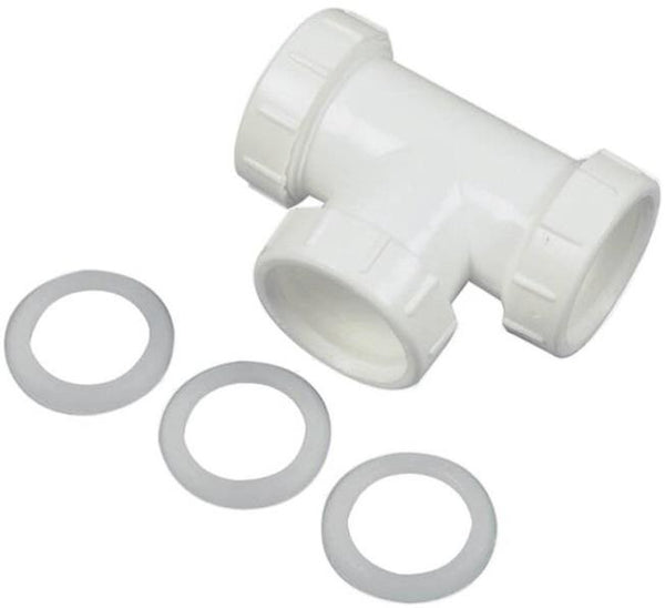 Danco 94038 Tee Slip Joint, Plastic, White, 1-1/2"