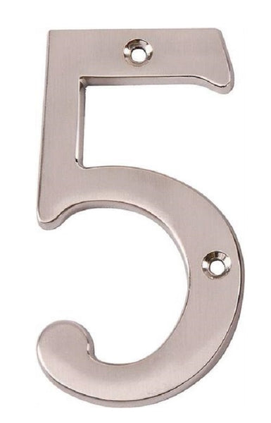 Prosource N-Z045SN-PS House Numbers # 5,  Satin Nickel, 4"