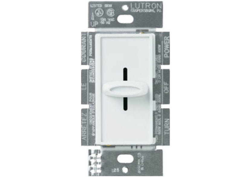 Lutron Electronics S-1000H-WH Slide Dimmer Single pole, White