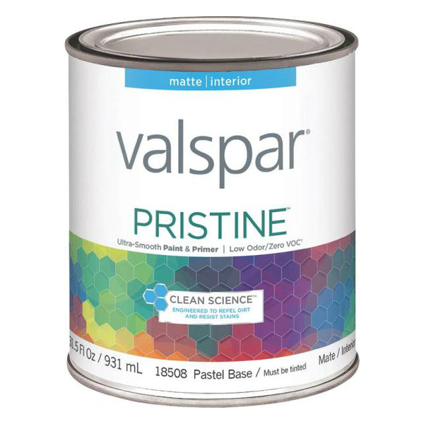 Valspar 18508 Pristine Matte Interior Latex Wall Paint, Pastel Base