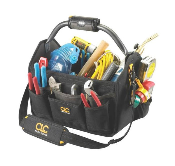 CLC L234 Tech Gear LED Lighted Handle Open Top Tool Carrier with 22-Pockets