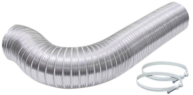 Lambro 3120L Flexible Aluminum Duct With Clamp, 4" x 8&#039;