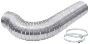 Lambro 3120L Flexible Aluminum Duct With Clamp, 4" x 8'