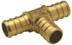 Apollo Valves APXT12 PEX Crimp Tee, 1/2", Brass