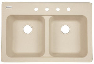 Kindred FTS904BX Double Bowl kitchen  Sink, 9", sand, tectont