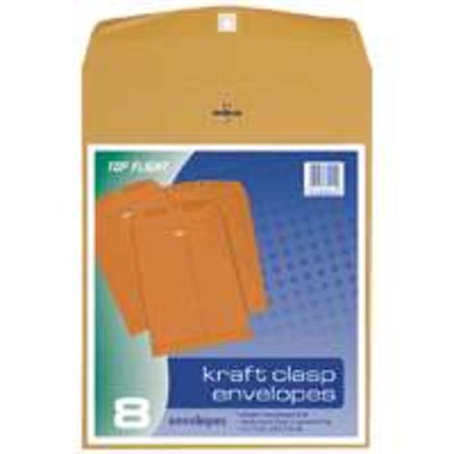 Top Flight 74414 Kraft Clasp Envelopes, 10"X13"