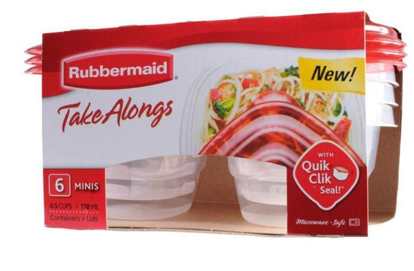 Rubbermaid 1803522 TakeAlongs Mini Food Containers, 6 Piece