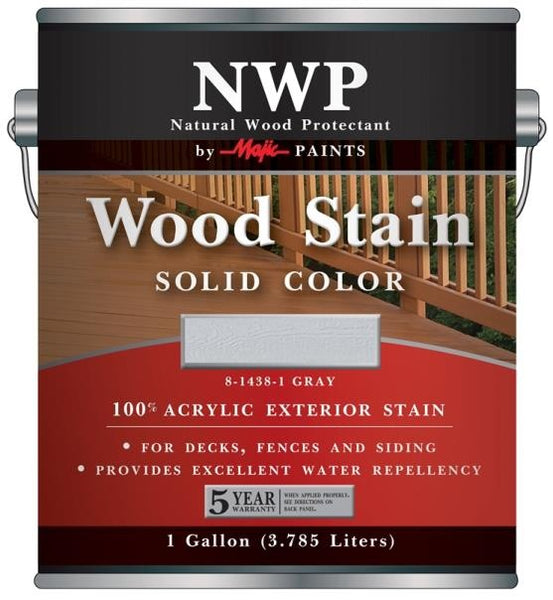 Majic 8-1438-1 Solid Color Exterior Wood Stain, Gray, 1 Gallon