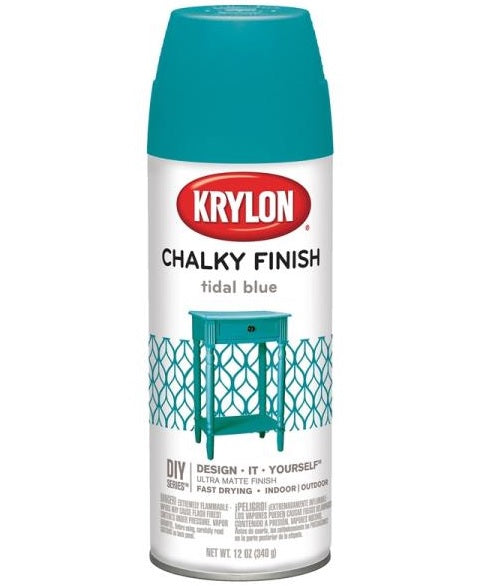 Krylon K04111000 Chalky Finish Spray Paint, 12 Oz, Tidal Blue