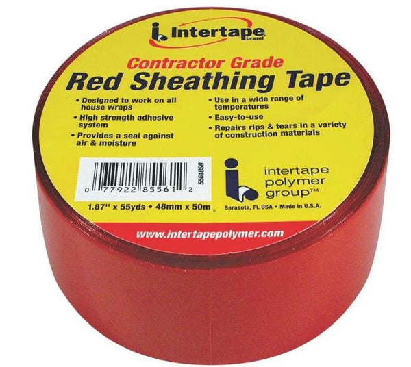 Intertape 5561USR Sheathing Tape, 1.89", Red