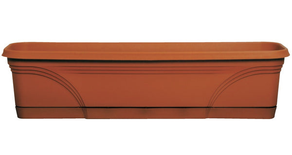 Southern Patio MB2412TC Medallion Plastic Window Box, Terracotta