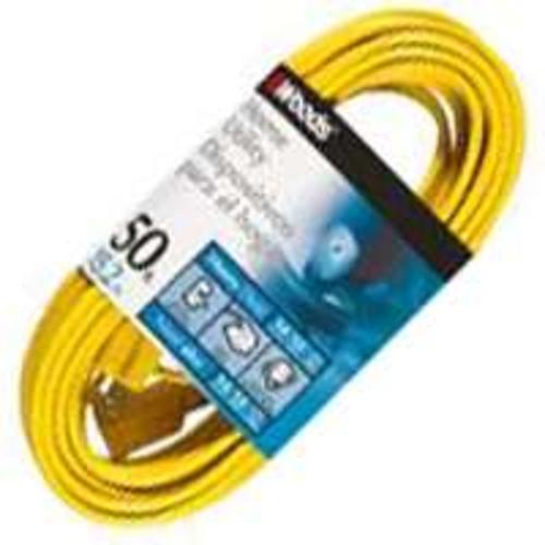 Coleman 0835 Flat Vinyl Extension Cord 14/3 x 50&#039;, Yellow