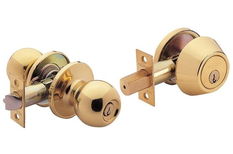Prosource B38B1-PS T3 deadbolt & entry lockset combo, Antique Brass