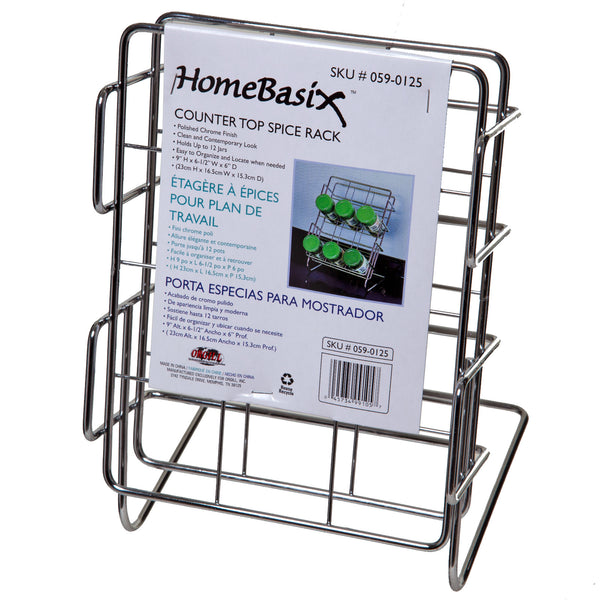 Simple Spaces JI-29C-3L Counter Top Spice Rack, Chrome
