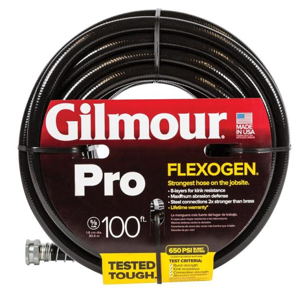 Gilmour 865001-1001 Flexogen Water Hose, 5/8" ID x 100' L, 650 Psi Burst